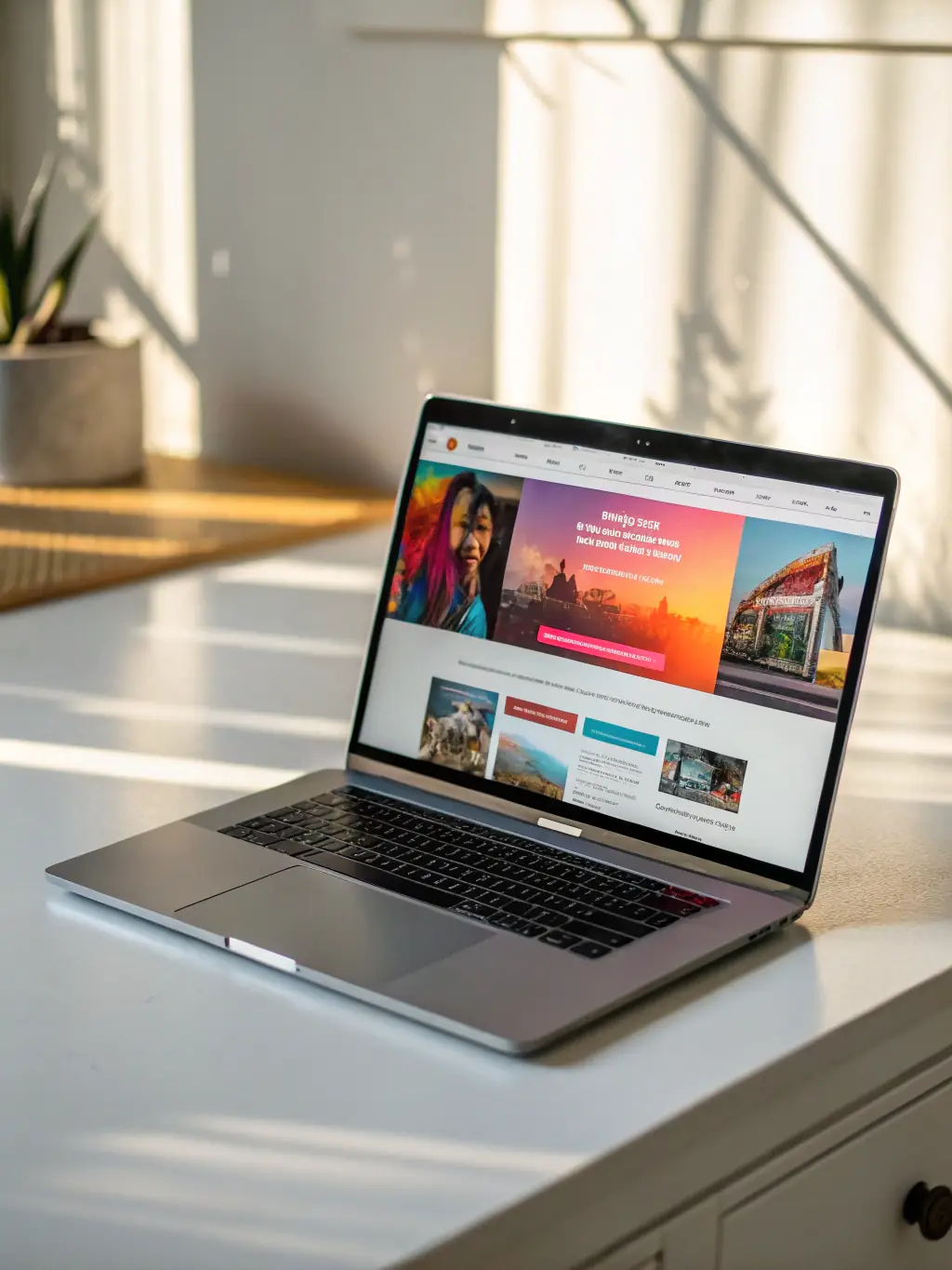 A modern, mobile-friendly WordPress website homepage displayed on a laptop screen, emphasizing the importance of responsive web design.